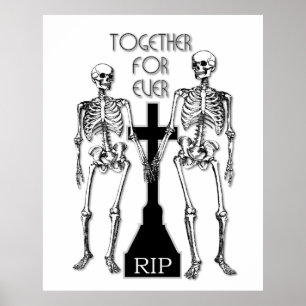 Póster Two skeletons in love