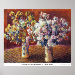 Poster Two vases of Chrysanthemums by Claude Monet
