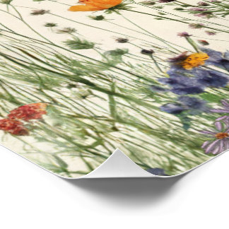 Póster Two Wild Birthday - Boho Cream Wildflower Poster