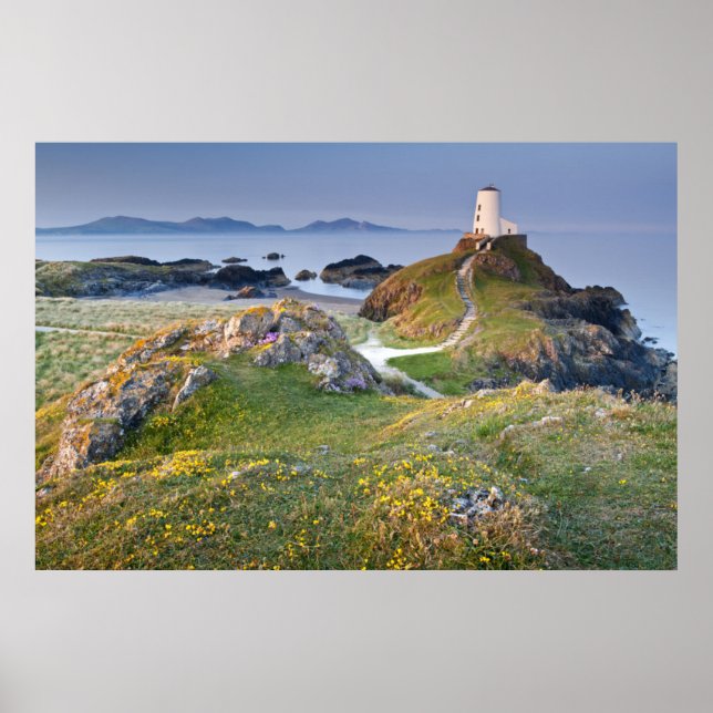 Póster Twr Mawr Lighthouse Na Ilha Llanddwyn (Frente)