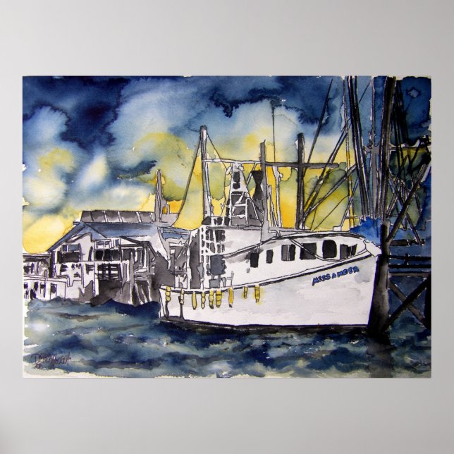 Poster tybee_Island_boat (Frente)