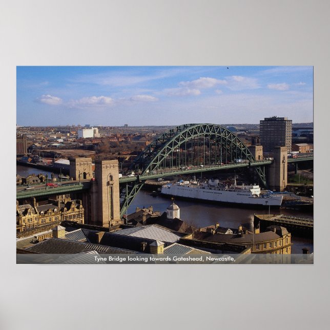 Póster Tyne Bridge em direção a Gateshead, Newcastle (Frente)