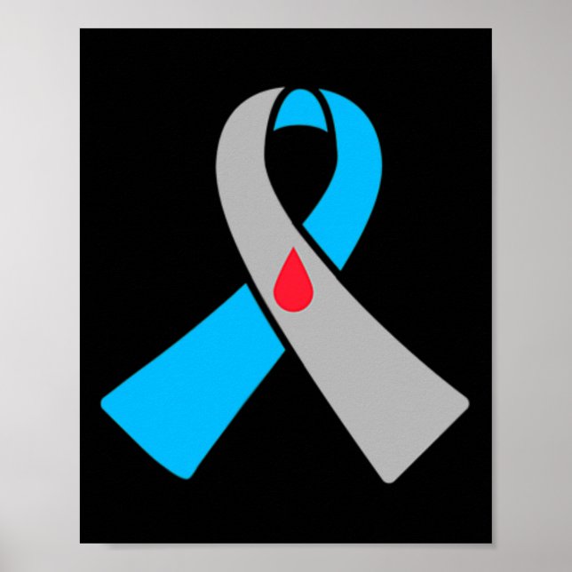 Poster Type 1 Diabetes Awareness Ribbon Bydge  (Frente)
