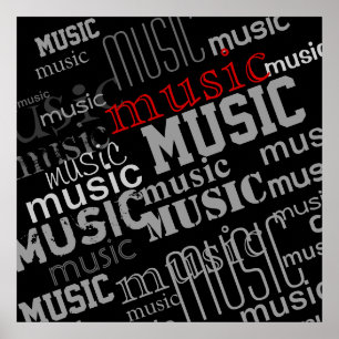 Poster typography music decor idea