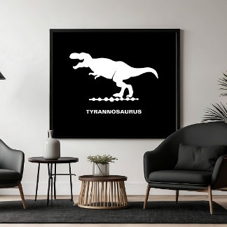 Poster Tyrannosaurus Dinosaur Silhouette
