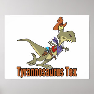 Póster Tyrannosaurus rex tex cowboy dinossauro