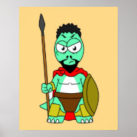 Tyrannosaurus Rex Vestido Como Leonidas.