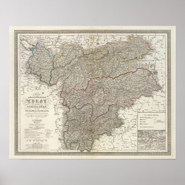 Póster Tyrol, Voralberg, Liechtenstein (Frente)