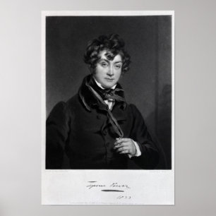 Póster Tyrone Power, gravado por areias de James, c.1833