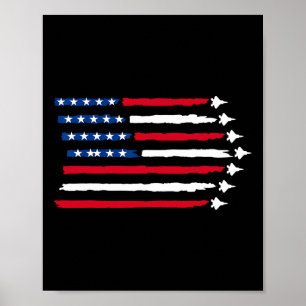 Poster U.A., American Flag Fighter Jets Patriotic Usa 4th