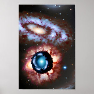 Poster U.F.O e Galáxias se colidem em eventos cósmicos