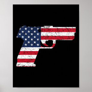 Poster U Pistola Americana Bandeira 4 De Julho