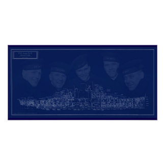 Póster U.S.S. Juneau Blueprint