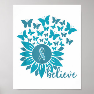 Poster Ual Ault Awarness Month Acredita em Sunflower Teal