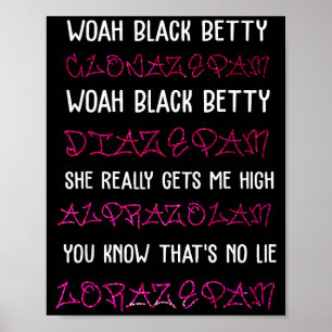 Poster Uau Black Betty Clonazepam Uau Black Betty Diazepa