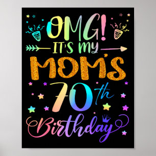 Poster Uau É o 70º Aniversário da Minha Mãe Doce 70 Anos 