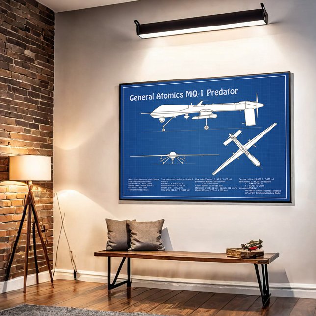 Poster UAV de Predador MQ-1 - ABD de Bluetooth de Avião (Criador carregado)