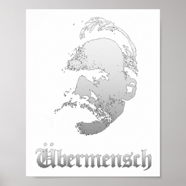 Poster Übermensch – Friedrich Nietzsche Melhor Filósofo A (Frente)