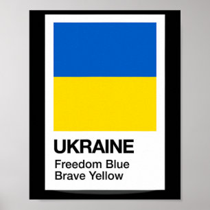 Poster Ucrânia 2023 Cores da Bandeira Ucraniana Liberdade