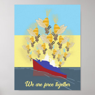 Poster Ucrânia "amarelo azul" colorido