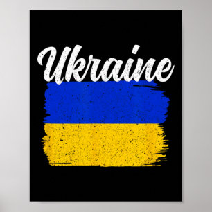 Poster Ucrânia Apoio à Bandeira da Ucrânia Liberdade Soli