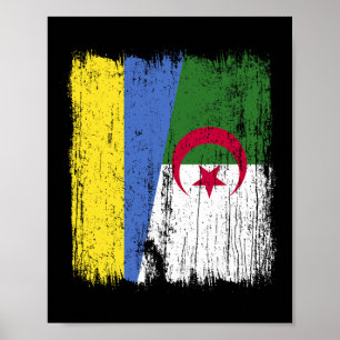 Poster Ucrânia Argélia Meia Bandeira Ucraniana Herança Ar
