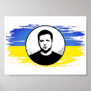 Poster Ucrânia Bandeira azul-amarela Zelenskyy