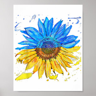 Poster Ucrânia Bandeira Girassol Vintage Camisa Ucraniana