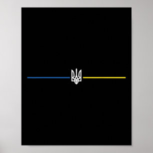 Poster Ucrânia Bandeira Ucraniana Tryzub Militar
