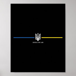 Poster Ucrânia Bandeira Ucraniana Zelensky Tryzub Em Mili