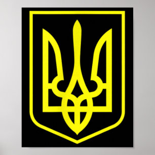 Poster Ucrânia Casaco De Bandeira De Armas - Teto Zelensk