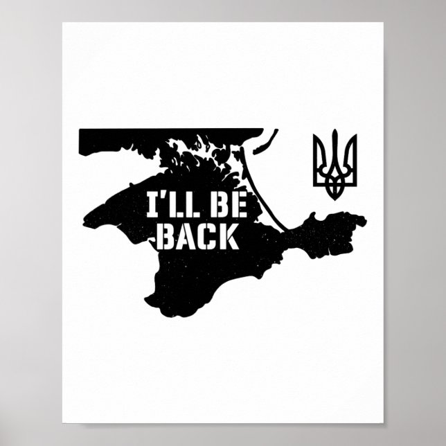 Poster Ucrânia Crimeia Eu Serei Ck Mapa Ucraniano Trident (Frente)
