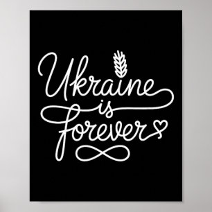 Poster Ucrânia é Para Sempre - Coração Patriótico Ucrania