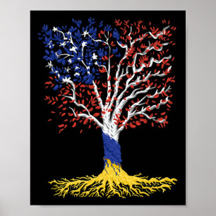 Poster Ucrânia EUA Amizade América Raízes Ucranianas
