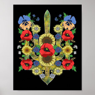 Poster Ucrânia Floral Trysub Papoulas Vermelhas Bonitas V
