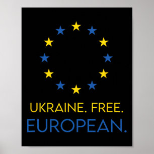 Poster Ucrânia. Livre. Europeia. - Apoie o Futuro na Euro