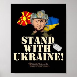 Poster Ucrânia Macedônia do Norte Zelensky Apoie a Ucrâni