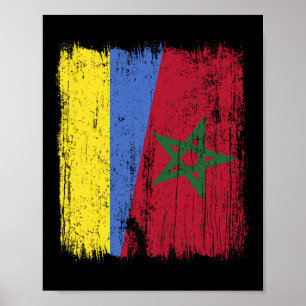 Poster Ucrânia Marrocos Meia Bandeira Ucraniana Marroquin