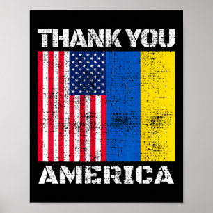 Poster Ucrânia Obrigado América Apoio Americano 1