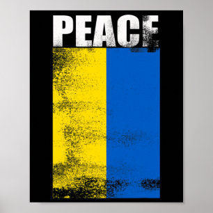 Poster Ucrânia Para Homens Bandeira Paz Fique Com Unkrain