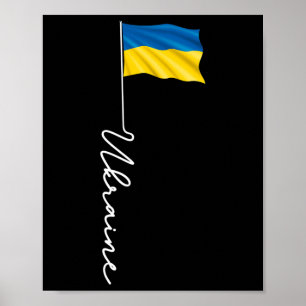 Poster Ucrânia Poste da Bandeira Assinatura - Patriótico 