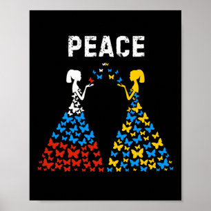 Poster Ucrânia Rússia Paz Pare a Guerra