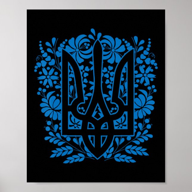Poster Ucrânia Ucraniano Kiev Trysub Bandeira 14  (Frente)