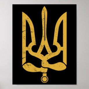 Poster Ucrânia Ucraniano Kiew Trysub Bandeira 10