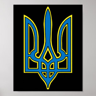 Poster Ucrânia Ucranianos Ucraniano Kiev Trysub Bandeira 