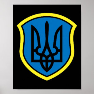 Poster Ucrânia Ucranianos Ucraniano Kiev Trysub Bandeira 
