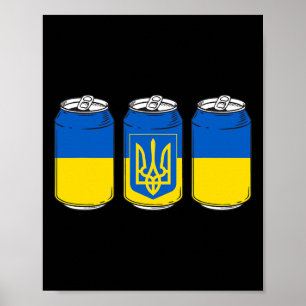 Poster Ucrânia Ukraina Bandeira Pivo Ussr Lata De Cerveja