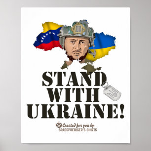 Poster Ucrânia Venezuela Bandeiras Zelensky Apoie A Ucrân