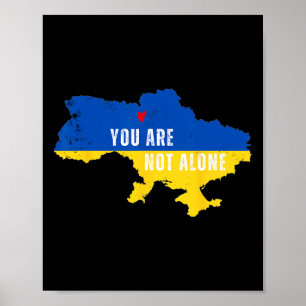 Poster Ucrânia Você Não Está Sozinho Mapa de Kiev Apoio U