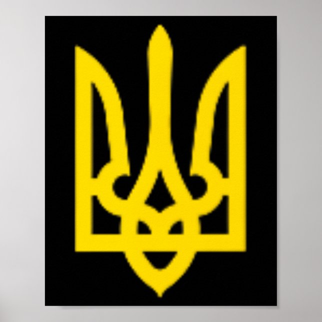 Poster Ucrânia Zelensky Tridente Ucraniano Brasão De Arma (Frente)